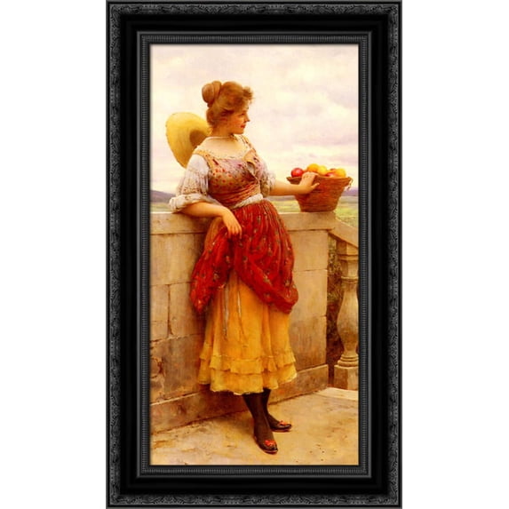 Pleasure 16x24 Black Ornate Wood Framed Canvas Art by Blaas, Eugene de