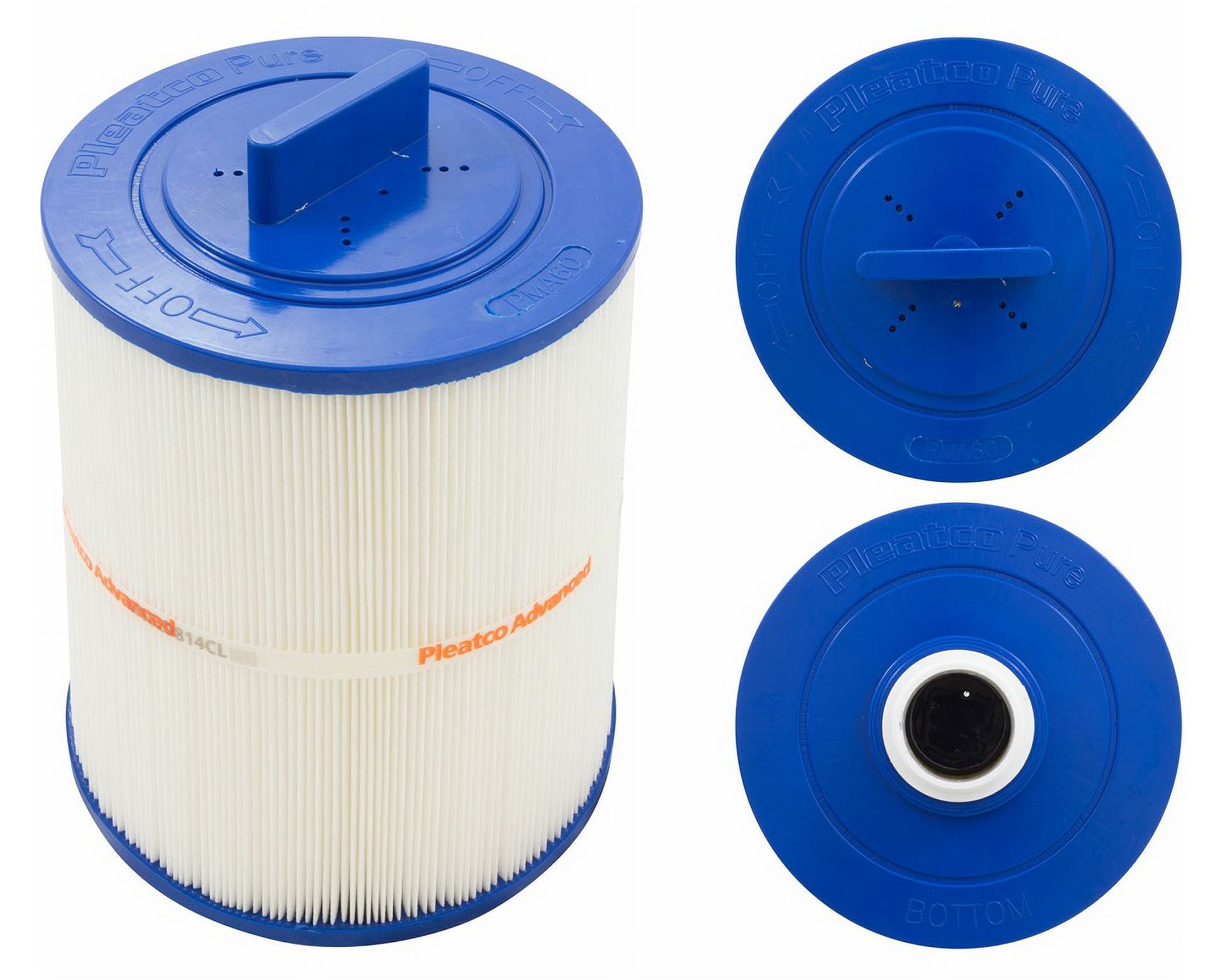 Pleatco PMA60-F2M Pool Filter Cartridge, 60sqft, 2" MPT b, 8" Dia, 8.88" L, 3oz