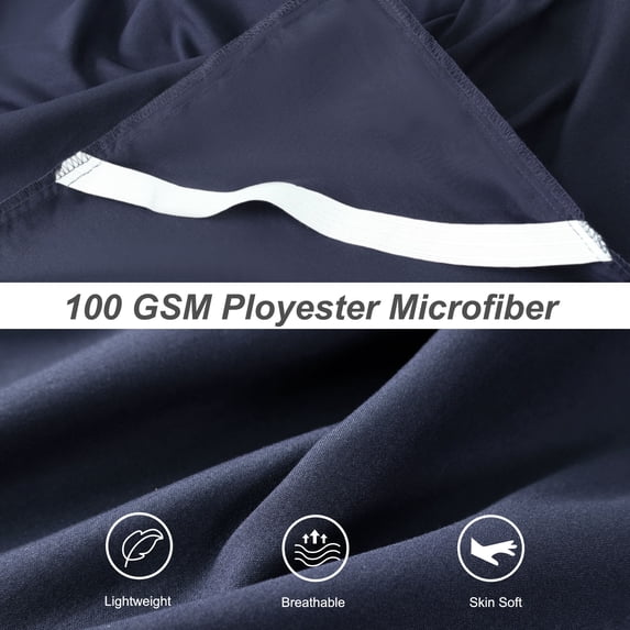 Pleated Bed Skirt Classic Tailored Ruffled 16" Drop Full Navy Blue