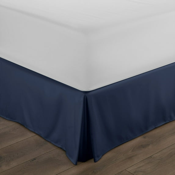 Pleated Bed Skirt Dust Ruffle Gray So Soft Collection - 14 Inch Drop