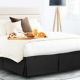 thumbnail image 1 of Pleated Bed Skirt, Ruffled Pleated Size Bed Skirt - 100% Microfiber Fabric, Pleated Bed Skirt Full XL Size College Pleated Bed Skirt 15" Drop - Black Solid., 1 of 4
