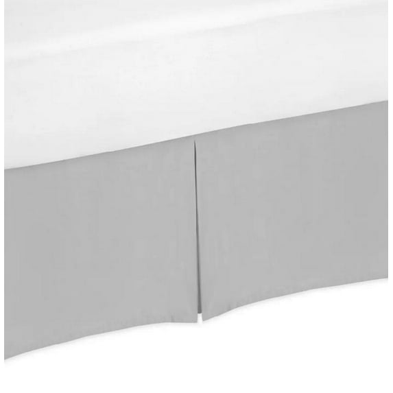 Pleated Bed Skirt, Ruffled Pleated Size Bed Skirt - 100% Microfiber Fabric, Pleated Bed Skirt Full XL Size College Pleated Bed Skirt 22" Drop - Light Grey Solid.