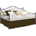 thumbnail image 1 of Pleated Bed Skirt with Split Corners for Daybeds - Three Side Coverage - 100% Brushed Microfiber Bed Skirt with 14" Inches Drop - Full Size 54" x 75" (Chocolate Solid), 1 of 7