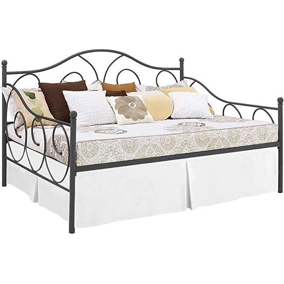 Pleated Bed Skirt with Split Corners for Daybeds - Three Side Coverage - 100% Brushed Microfiber Bed Skirt with 14" Inches Drop - Full Size 54" x 75" (White Solid)