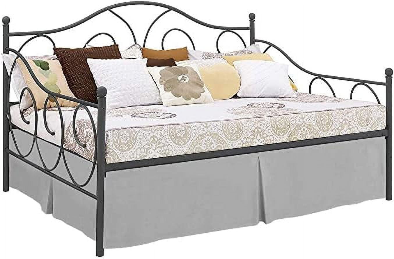 Pleated Bed Skirt with Split Corners for Daybeds Three Side Coverage