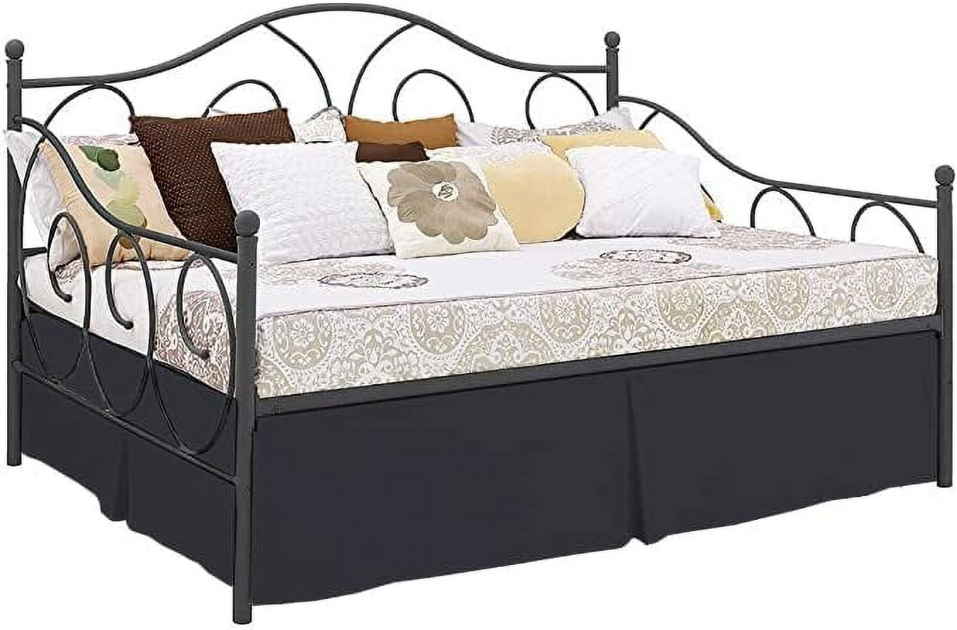 Pleated Bed Skirt with Split Corners for Daybeds Three Side Coverage