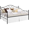 thumbnail image 1 of Pleated Bed Skirt with Split Corners for Daybeds - Three Side Coverage - 100% Brushed Microfiber Bed Skirt with 21" Inches Drop - Full Size 54" x 75" (White Solid), 1 of 7