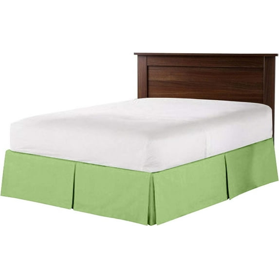 Pleated Bed Skirt for Full Size Beds - 100% Microfiber Bed Skirt, Easy Fit Upto 30" Inch - Pleated Ruffled Bed Skirt Solid Dust Ruffle - Sage Solid.