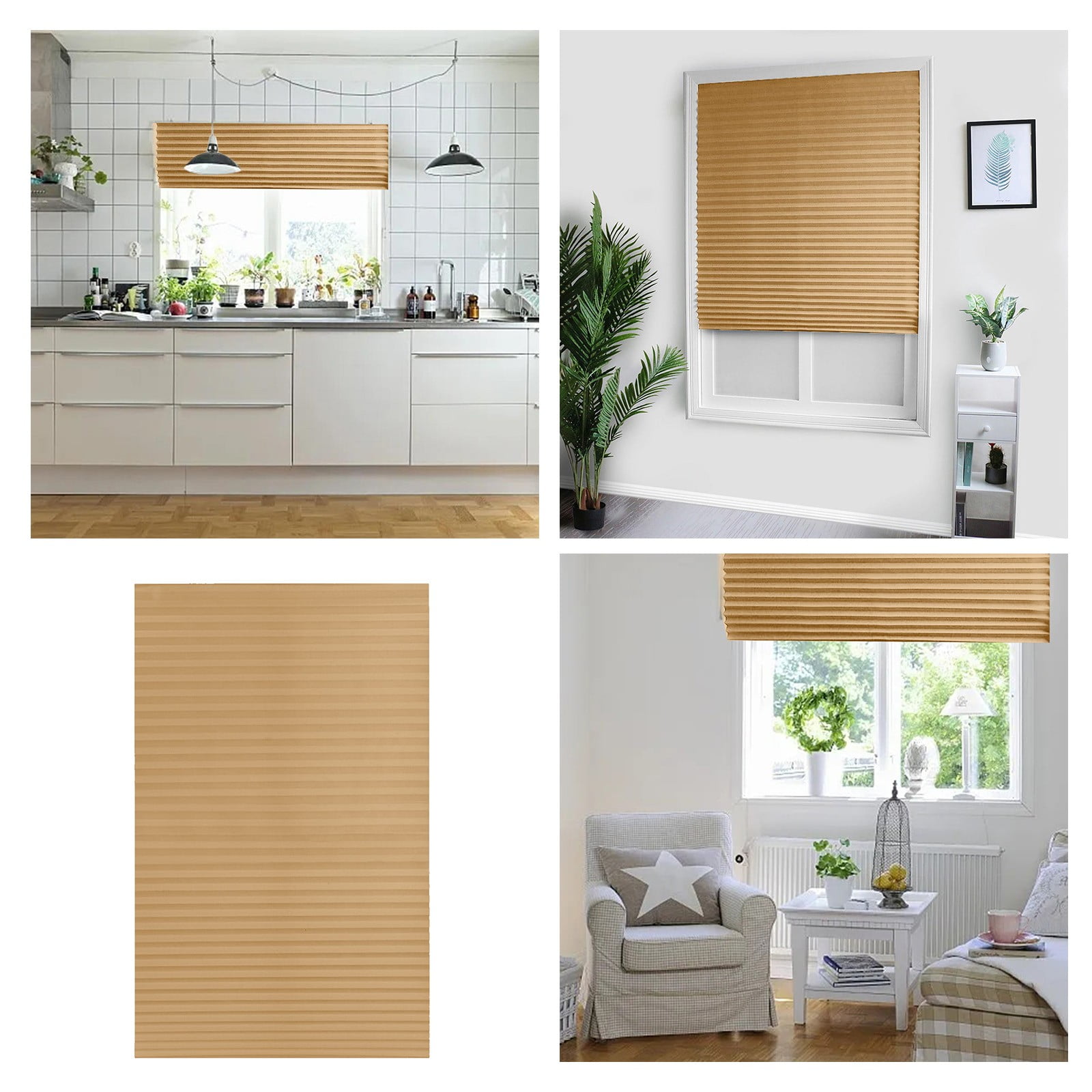 Pleated Blind No Drilling Required Folding Roller Blind With Clamping