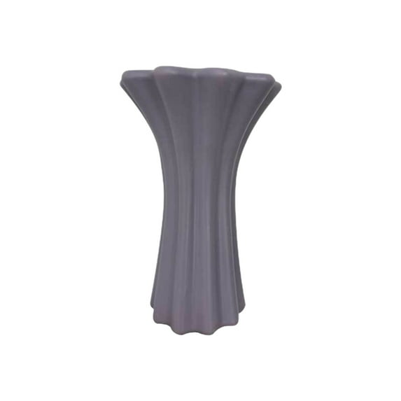 Pleated Ceramic Vase 9 Inch Glossy White Trumpet Shape Decorative Vase For Home Living Room Table Centerpiece And Entryway Decor