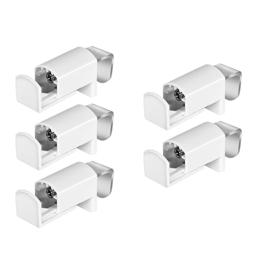 Pleated Curtain Rod Mounting Clips Clamp Hooks L Shaped Support Bracket Blinds Holder Easy