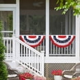thumbnail image 1 of Pleated Fan-Shaped Bunting Half Fan Decoration, Indoor and Outdoor Flag for Party and Event Decor, 70.87"x35", 1 of 6