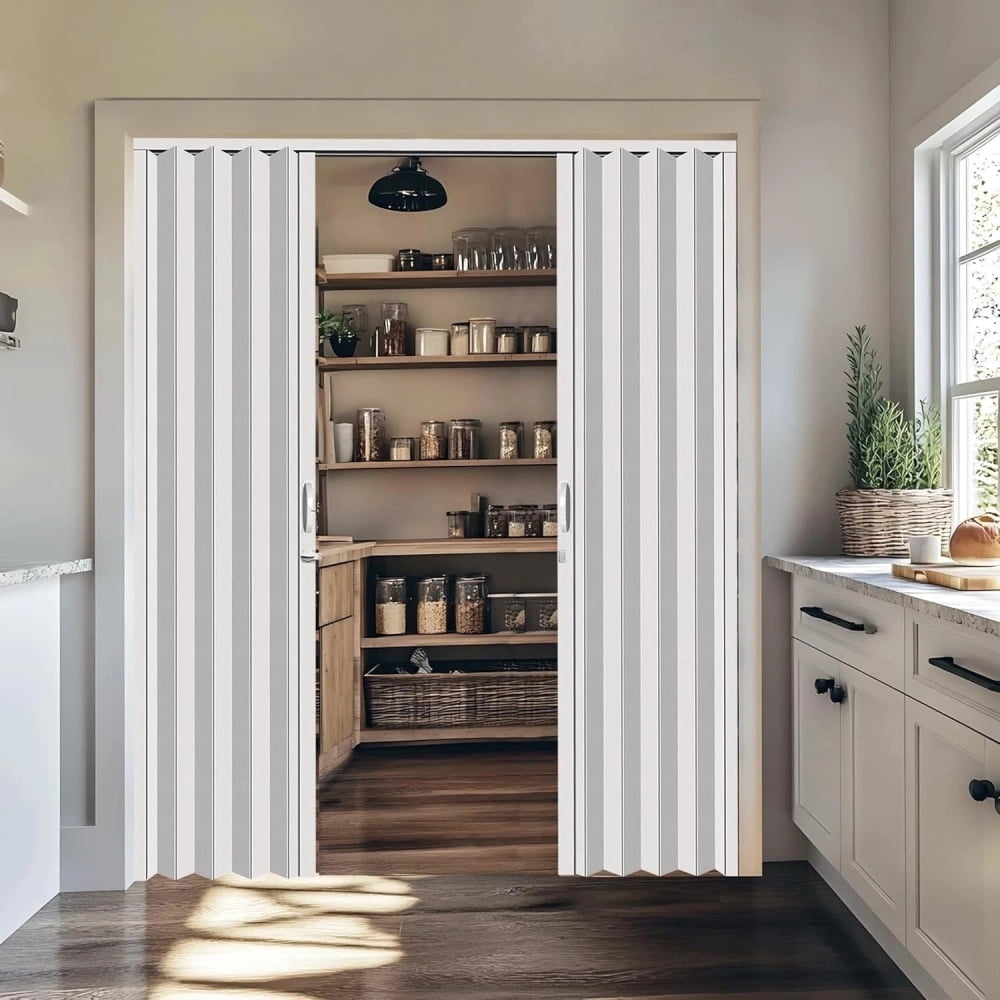 Pleated Folding Door Curtains - Laundry Room Curtains for Doorway ...