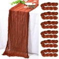 thumbnail image 1 of Pleated Gauze Table Runner | 90x180cm Rustic Wedding Party Table Decoration | Lightweight Reusable Washable Fabric for Banquet Events & Home Decor, 1 of 7