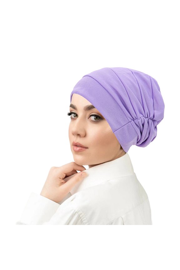 Pleated Headband Scarf Comfortable Breathable Hair Wrap Hijab Cap For Women
