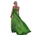 thumbnail image 1 of Pleated Hem Dress Women's Evening Dress Off Shoulder Backless Bronzing Bandeau Hollow Out High Waist Pleated Prom Party Banquet Maxi Dress Ball Gown, 1 of 6