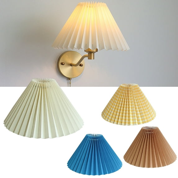 Pleated Lampshade Japanese Style E27 Light Cover Ceiling Standing for Living, by PAKASEPT (Khaki)