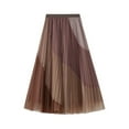 thumbnail image 1 of Pleated Mesh Skirt With Elastic Waist A Line Mid Length Flared Skirt For Women And Design Women Skirts Fall Skirts Two Piece Outfits for Women Skirt Silk Skirts Skirts Crop Top And Skirt Set for Women, 1 of 6