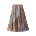 thumbnail image 1 of Pleated Mesh Skirt With Elastic Waist A Line Mid Length Flared Skirt For Women And Design Women Skirts Fall Skirts Two Piece Outfits for Women Skirt Silk Skirts Skirts Crop Top And Skirt Set for Women, 1 of 6