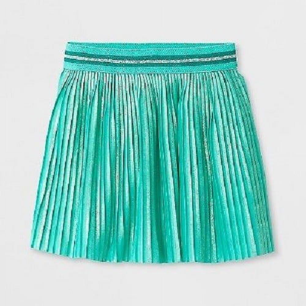 Pleated Midi Toddler Girls Skirt by Cat Jack Green with Gold
