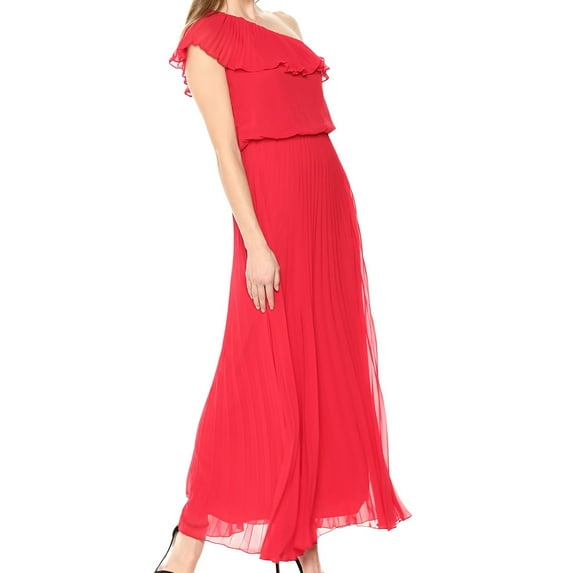 Pleated One Shoulder Ruffle Women's Maxi Dress 4