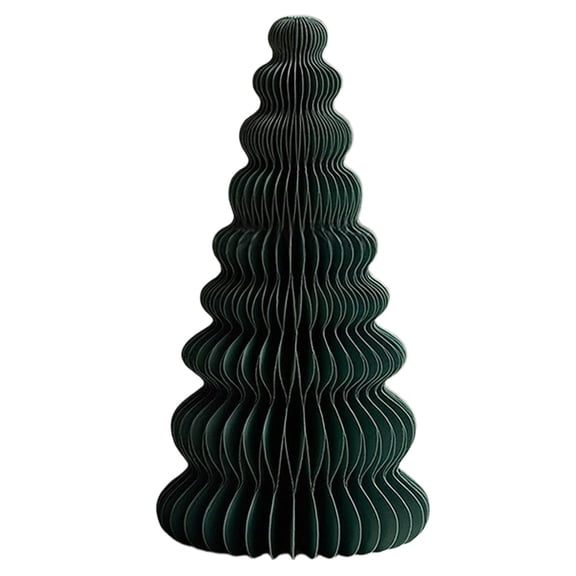 Pleated Paper Tabletop Tree Decoration, 20cm, Handmade, Vertical Pleats, 3D Texture, Ideal for Mantel or Shelf