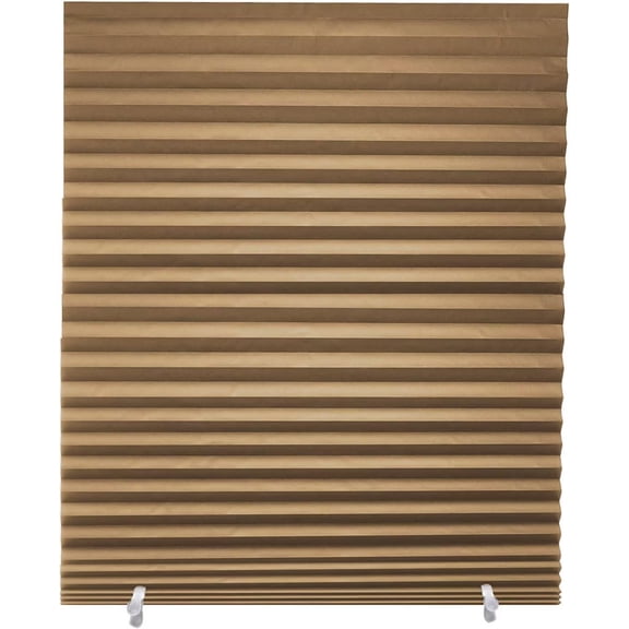 Pleated Paper Temporary Blinds 24" x 72"-6PC Brown Indoor Window Use