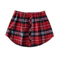 thumbnail image 1 of Pleated Plaid Skirt for Women Stretchy High Waist A-line Flared Casual Mini Skirt Women's Layered Tiered Sheer Stripe Printing Casual Skirt for Women, 1 of 3