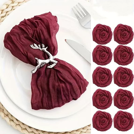 Pleated Polyester Napkin for Wedding Dessert Table Decor, Reusable Party Table Napkin for Dining