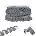 thumbnail image 1 of Pleated Ruffle Edge Decoration,QZS Gingham Edge Trim,1Pack,Reusable Gathered Ribbon for Dresses,Costume Decor,5 Yards, 1 of 6