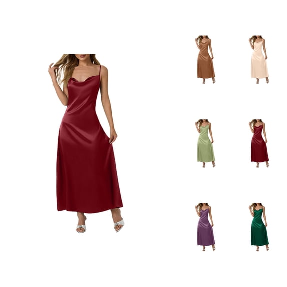Pleated Satin Maxi Dresses for Women - Long Sleeve Flowy Dress with Elegant Design, Formal Evening Dresses for Women 2026 Gala Party Bridal Shower Dress