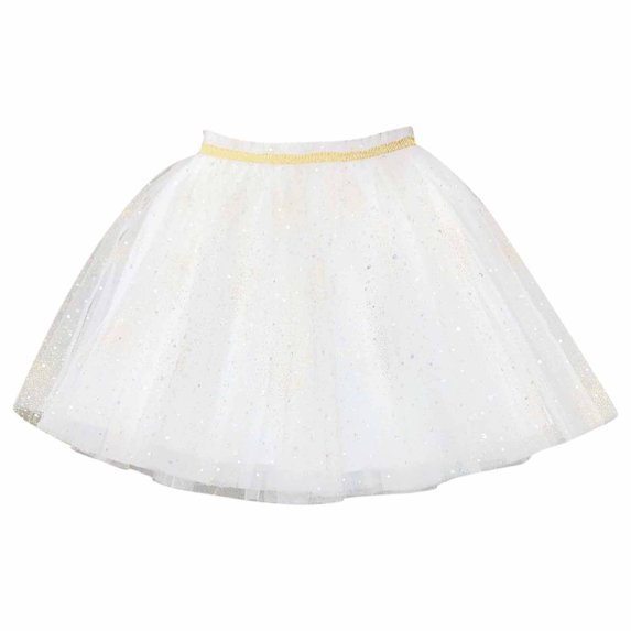 Pleated School Skirts for Girls Layered Tutus Skirt, Shinny Tulles for Girls, Puffy Ballets Mesh Skirt, Toddler Cute Birthday Party Skirt Tulles Skirts for Toddler Girls White 9Y