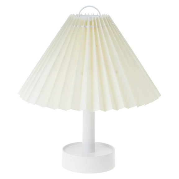 Pleated Shade Table Lamp in Warm Light Button Control for Bedrooms Offices and Living Rooms