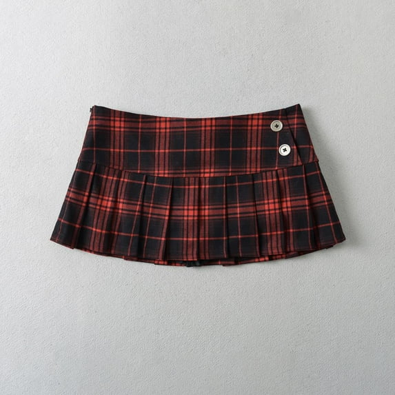 Pleated Shorts Skirts for Women, With Belt,Side Zipper, Mid Waist, Female Skort,Fashion
