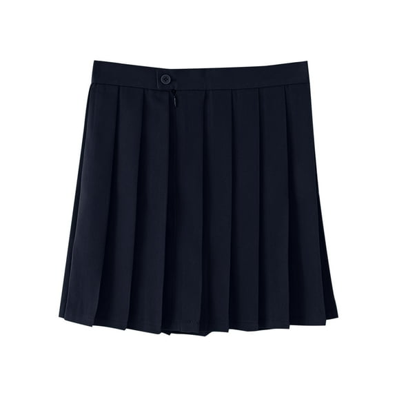 Pleated Skirt for Big Girls Outfit New Girls Adjustable Waist Pleated Mini Skirt High Waisted A-Line Uniform School Tennis Skater Skirts Skort Navy 12 Years