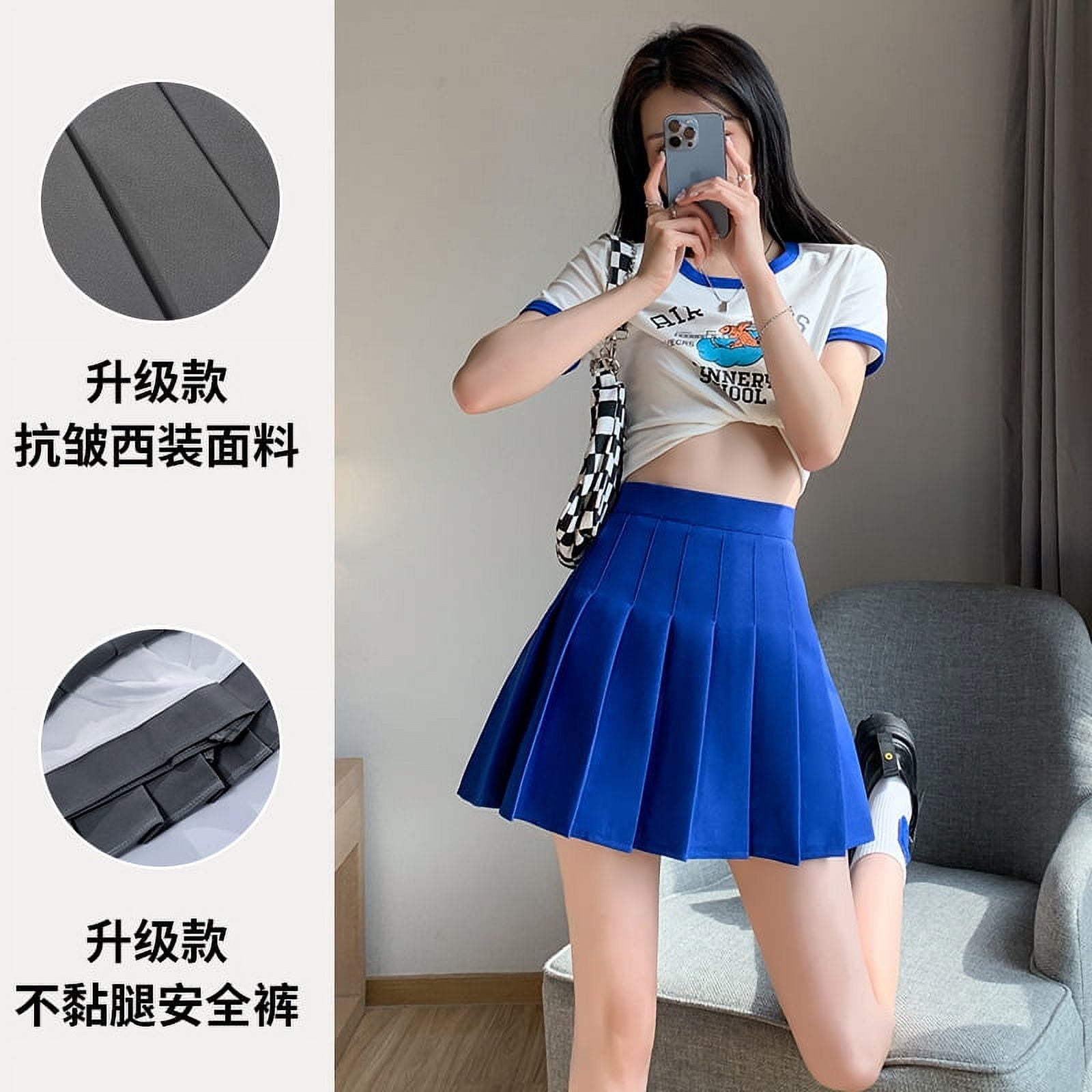☆HAE BY HAEKIM☆DETACHABLE PLEATED SKIRT Pleated Skirt Women's Summer White Short Skirt Japanese