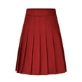thumbnail image 1 of Amvlyk Pleated Skirts for Women Solid Color High Waist Mid-Length Skirt Summer Cool Trendy A-Line Skirt Fashion Ruffle Flowy Skirt for Date Casual Going Out Party Walking Work, 1 of 9