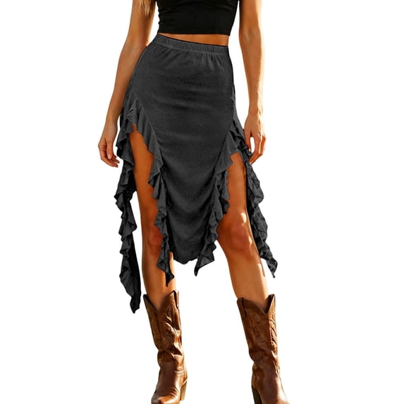 Pleated Skirts for Women Flowy Basic Versatile Stretchy Flared Casual Workout Tennis Skirts Summer Beach Skirt Clothing Black XXL