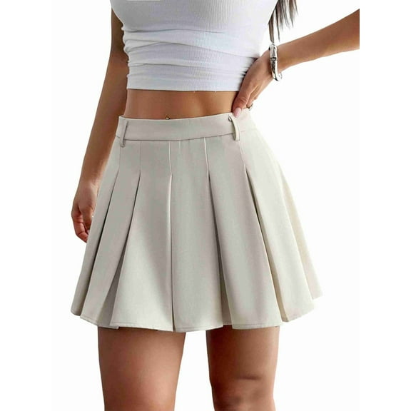 Pleated Skirts for Women Mini High Waist - Tennis Skirt A-Line Cheerleader Skirt  S