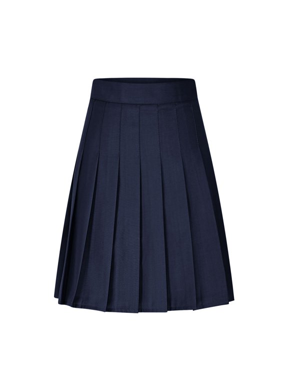 Pleated Skirts for Women, Skorts High Waisted A-Line Midi Skirts Solid Color Knee Length Skirt Cargo Mini Skirt Navy 5XL
