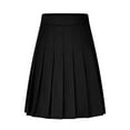 thumbnail image 1 of Pleated Skirts for Women, Skorts High Waisted A-Line Midi Skirts Solid Color Knee Length Skirt Mini Skirts Black 4XL, 1 of 9