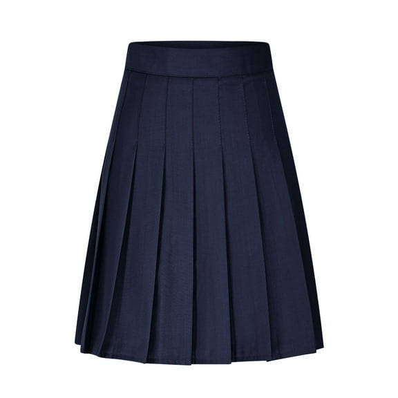 Pleated Skirts for Women, Skorts High Waisted A-Line Midi Skirts Solid Color Knee Length Skirt Work Skirts for Women Office Navy XXL