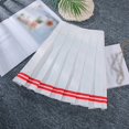 thumbnail image 1 of Pleated Skirts for Women Solid Color Basic Skirt with A line Design Elactic Waist School Casual Womens Mini Skirts Red XL, 1 of 3
