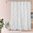 thumbnail image 1 of Pleated Style Fabric Shower Curtain, French Country Floral Microfibre Shower Curtain for Guest Bathroom, 72‘ x 72’, 1 Piece Floral Gift, Washable Butterfly Door and Window, 1 of 1