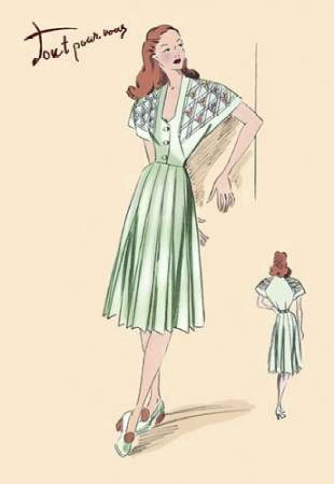 Pleated Summer Dress 1947 Canvas Art - Unknown (24 x 36)