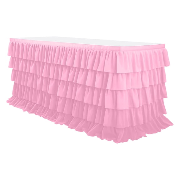 Pleated Tablecloth - Five-Layer Pleated Party Tablecloth for Rectangular, Round, Square Tables - Soft Wrinkle-Resistant Fabric - Multiple Color Options - Easy Clean - 60x84 inch (Color: White)