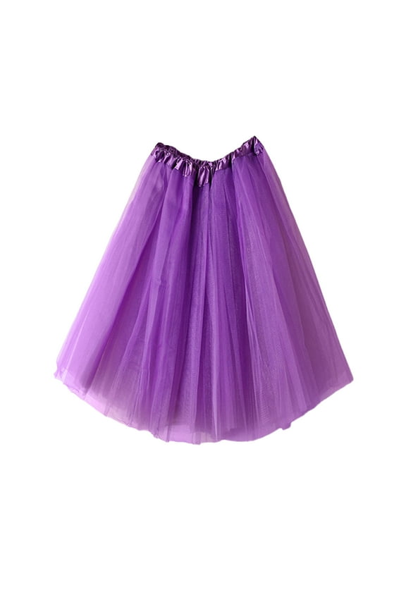 Pleated Tennis Skirt Kids Long Tutus Skirts, Midi Tulles Party Skirt for Teen Girls, Princess Ballets Dance Skirts Little Girls Sparkly Sequin Party Skirt Purple One Size