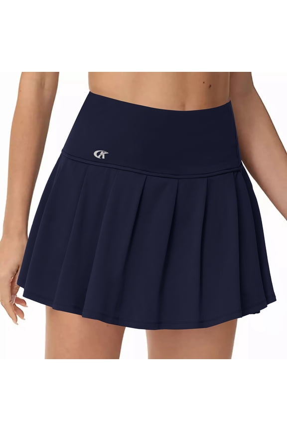 Pleated Tennis Skirt for Women with 4 Pockets Women's High Waisted Athletic Golf Skorts Skirts for Running Casual navy 2XL