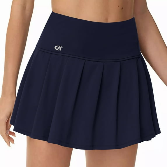 Pleated Tennis Skirt for Women with 4 Pockets Women's High Waisted Athletic Golf Skorts Skirts for Running Casual navy XL