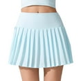 thumbnail image 1 of Pleated Tennis Skirt for Women with Shorts - Athletic Skort, Workout Running, Pockets, Elastic Waist, Multiple Sizes, 1 of 4